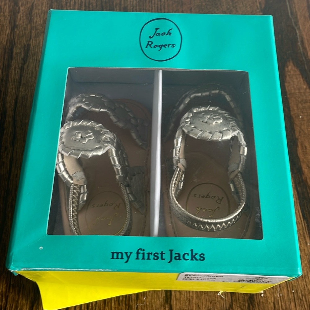 My First Jacks baby jack Rogers shoes baby size 4 new still in box.